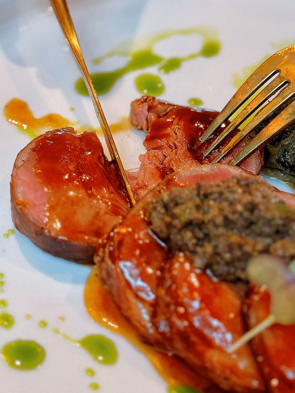 Photo of Iberian Pork Tenderloin dish at Vineyard Hortpark, Singapore. For review.